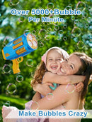 Upgraded Bubble Machine Gun, Built-in Solution, Automatic Blower, 8000+ Bubbles Per Minute for Kids Adults Maker Toys Indoor Outdoor Wedding Birthday Party - Blue by TinyTreasures Baby Boutique