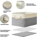 SIMPLE HOUSEWARE Large Fabric Storage Bin, 15.7" x 12" with Braided Handles, 3 Pack, Gray by CozyNest Decor