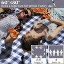 80"x60" Waterproof Sandproof Picnic Mat - Portable Foldable Outdoor Blanket for Beach, Park, Travel & Indoor Use - Lightweight Compact Design, Easy-Carry (Gray&White) by TinyTreasures Baby Boutique