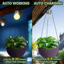 Hanging Planters for Outdoor Plants,2 Pack Coffee Artificial Rattan Solar Hanging Baskets with Drainage Holes & Removable Tray,Hanging Flower Pots Gardening Gifts for Women/Mothers by CozyNest Decor