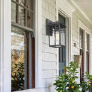 Outdoor Light Fixture Wall Mount, Modern Exterior Lights Fixture Wall Sconces with Seeded Glass for Front Porch, Farmhouse Waterproof Black Carriage Lantern Lamp Outside for Home, Garage, 2 Pack by GreenHaven Gardens