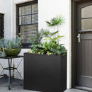 Black Steel Metallic Heavy Planter for Outdoor Plants 24"x10"x24" Metal Garden Planter Spliced Flower Pot with Partitions for Outside,Indoor,Garden (Black, 24 * 10 * 24) by GreenHaven Gardens