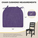 downluxe Indoor Chair Cushions for Dining Chairs, Soft and Comfortable Textured Foam Kitchen Chair Pads with Ties and Non-Slip Backing, 16" x 16" x 2", Purple, 4 Pack by CozyNest Decor