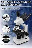 40X-5000X Microscopes trinocular for Kids Students Adults, with Prepared Slides 30p, Microscope Accessories, Compound trinocular Microscope,Microscopes for School Laboratory by TinyTreasures Baby Boutique