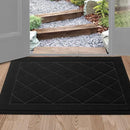 BEQHAUSE Dirt Trapper Door Mat 24" x 36", Doormat Non-Slip Entryway Rugs Washable, Dog Door Mat Stain Resistant and Absorbent Welcome Floor Mat for Front Back Door, Muddy Wet Shoes & Paws, Black by CozyNest Decor