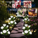 DWH 1 Pack Solar Garden Lights Outdoor, 7-Flower Rose Solar Lights for Yard, LED Solar Powered Stake Lights for Patio Pathway Lawn Fence Cemetery, White by GreenHaven Gardens