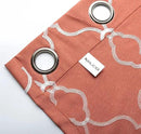 MIUCO Moroccan Embroidered Semi Sheer Curtains Faux Linen Grommet Window Curtains for Girls Room 52 x 63 Inch 2 Panels, Rust by CozyNest Decor
