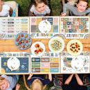 Educational Preschool Kids Placemats Set of 6 Boho Plastic Table Mats Toddler Children Montessori Place Mats for Kids Washable Holiday Desk Decoration for Indoor Outdoor Party Kitchen Dining Table by CozyNest Decor