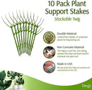 Stackable Plant Support Stakes, Stem Holder Structure for Indoor & Outdoor, Garden Accessories for Climbing & Potted Plants, Trellis Alternative - Peony (Light Green), 10 Pack, 17" L