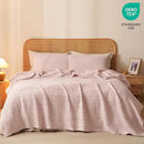 PHF 100% Cotton Waffle Weave Blanket Twin Size, Soft Lightweight Breathable Cozy Summer Blankets for Bed, Luxury Aesthetic Woven Bedding for Home Decor, 66"x90", Pink/Mauve by CozyNest Decor