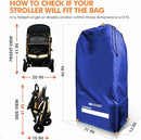 ONGUARD Waterproof Single and Double Stroller Bag for Airplane - Travel Stroller Cover for Air Travel and Storage - Gate Check Bag Backpack- Baby Airplane Essentials - Blue by TinyTreasures Baby Boutique
