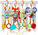 TUMAMA 4 Pack Baby Toys for 0 3 6 9 12 Months, Hanging Crib Toys for Newborn Infant Development, Car Seat Stroller Soft Plush Rattles Toy for Babies by TinyTreasures Baby Boutique