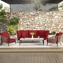 hyha Waterproof Couch Cushion Covers, Stretch Sofa Couch Seat Slipcover for Dog Washable, Non-Slip Waterproof Outdoor Cushion Covers for Patio Furniture Replacement (1 Piece for Medium, Wine Red) by CozyNest Decor