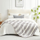 Snuggle Sac Twin Size Bedding Blankets Luxurious Microfiber, Reversible Super Soft Warm Cozy Blankets Fuzzy Plush Blanket for Bed,Couch,Sofa,Living Room, Grey Stripe,60x80 inches by TinyTreasures Baby Boutique