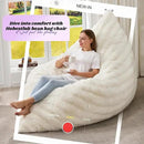 Hobestluk 3 in 1 Bean Bag Chair Giant Bean Bag Chairs for Adults with Ripple Cover Convertible Bean Bag Floor Cushion with Machine Washable Cover for Living Room (Ripple White) by CozyNest Decor