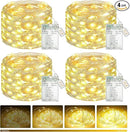 btfarm 4 Pack Fairy Lights Battery Operated with Timer, 16.4 FT 50 LED Twinkle String Lights 8 Modes Dimmable Waterproof Silver Wire for Indoor Bedroom Christmas Party Wedding Decorations, Warm White by CozyNest Decor
