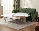 CHIC HOUSE Pull Out Sofa Bed, Full Size Sleeper Sofa, 2-in-1 Convertible Corduroy Couch with USB Charging, Memory Form Couch for Living Room, Apartment and Small Space (Green, Chenille - Queen Size) by CozyNest Decor