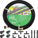 MAMIZO Soaker Hose Kit 50 ft 1/2", Solid Brass Connectors Rubber Longer Lasting, Heavy Duty Drip Hose to Save 70% Water, Soaker Hose for Garden, Lawn and Yard by GreenHaven Gardens