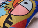 Kandinsky Upwards Abstract Pillow Cover Blue Decorative Throw Pillowcase Modern Chair Cushion Contemporary Accent Pillowsham Couch Handembroidered Wool Size 18x18 by CozyNest Decor