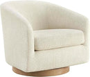 CHITA Swivel Accent Chair Set of 2, FSC Certified Upholstered Fabric Barrel Chair for Living Room, Fully Assembled, Cream by CozyNest Decor
