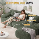 122" Modern L Shaped Modular Sectional Sofa, Boneless Couches for Living Room with Ottoman,4 Seater Convertible Chenille Cloud Couch Sofa Set, No Assembly Required, Green 1 PCS by CozyNest Decor