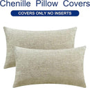 CaliTime Throw Pillow Covers Decorative 16 X 26 Inches Pack of 2 Cozy Chenille Cushion Cases for Couch Sofa Bed Living Room Home Light Taupe by CozyNest Decor
