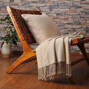 CUDDLE DREAMS Silk Throw Blanket with Hand-Knotted Fringe, Natural, Soft & Breathable (Herringbone-Taupe) by CozyNest Decor