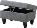 Ottoman Rectangular Storage Ottoman Bench, Flannel Footrest Stool Footstool with Lid for Living Room, Bedroom, Entryway, Dark Gray, 28.5"x19"x17.5" by CozyNest Decor