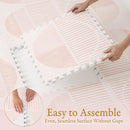 PopsyKosy Super 1 Inch Thick Premium Quality Exercise & Baby Foam Play Mats - Expandable & Large Non-Toxic Odorless Floor Mat - 6 Tiles Spacious 6x4ft, Peel-Resistant - Cream Pink by TinyTreasures Baby Boutique