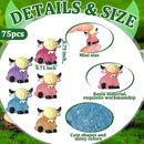 75 Pcs Mini Highland Cow Figurines Bulk Glitter Highland Cow Statues Mini Resin Animals Cute Tiny Resin Figures Animals Sculpture Ornament for Cake Topper Home Office Desk Decorations by GreenHaven Gardens