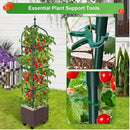 Raised Garden Bed Planter Boxes with Trellis,1pcs 70.9"Self-Watering Tomato Planter Boxes with Trellis for Climbing Vegetables Plants Flowers Tomato with Wheels,Use for Indoor Outdoor (Brown) by GreenHaven Gardens