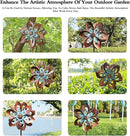 Garden Wind Spinner,Flower Wind Spinner,Outdoor Metal Wind Sculpture & Spinner Large 23 inch Dia 84 inch Height Kinetic Windmill for Garden Yard by CozyNest Decor