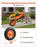 VEVOR Wheelbarrow Cart, 5 Cu. Ft. Load & 265 lbs Capacity, One Wheel Garden Dump Cart, Garden Wagon with Metal Handle & 16" Wide Track Wheels, Easy Loading Utility Yard Cart & Wagons for Lawn Farm by GreenHaven Gardens