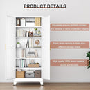 Kitchen Pantry Storage Cabinet with Doors and Adjustable Shelves, Metal ClosetMaid Food Pantry Cabinets, 75" Tall Freestanding Cupboard for Kitchen, Laundry or Utility Room, White by CozyNest Decor
