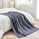 CozeCube Check Knit Throw Blanket, Steel Blue Checkered Throw for Couch, Decorative Christmas Soft Cozy Warm Knitted Blanket for Bed Sofa Living Room, 50"X60" by CozyNest Decor