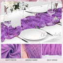 6 Pack Purple Cheesecloth Table Runner 10FT Boho Fabric Rustic Cheese Cloth Table Runner for Wedding Bridal Shower Baby Shower Gauze Sheer Birthday Party Table Decorations 20 x 120 Inch Long by CozyNest Decor