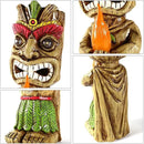 13" Tall Solar Torch Tiki Garden Statue, Resin Large Tiki Decor Figurine with Solar Lights, Hawaiian Tiki Man, Outdoor Patio Yard Lawn Bar Party Beach Pool Pond Decoration, Valentine's Day Gift by GreenHaven Gardens