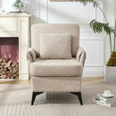 KCC Mid-Century Accent Chairs Set of 2,Chenille Modern Upholstered Single Sofa,Cozy Armchair with Back for Bedroom/Office/Cafe,Begie by CozyNest Decor