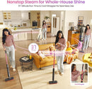 Schenley Steam Mop Cleaner Powerful - 15s Fast Heat-Up, Chemical-Free for Hardwood/Tile/Laminate & Floors/Walls, Washable Pads, 3 Modes for Carpet, Lightweight, Self-Standing, Sleek Design by CozyNest Decor