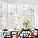 HIDBEA Window Privacy Film, 3D Stained Glass Static Cling - Sun Blocking Anti-UV Heat Control, Reusable Decorative Film for Home/Office Doors, Rainbow Tulip Design (35.4 in x 78.7 in) by CozyNest Decor