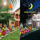 Solar Flower Lights Outdoor - Upgraded New Material Two Modes Realistic LED Solar Powered Waterproof Lights with 20 Roses, Solar Decorative Stake Lights for Garden (Blue, 4 Pack) by GreenHaven Gardens