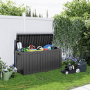 80 Gallon Resin Deck Box, Lockable Patio Outdoor Storage Box for Furniture, Garden Tools and Tools Storage, Waterproof Outside Storage Box - Black by CozyNest Decor