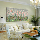 amatop Extra Large Floral Wall Picture for Living Room Modern Botanical Canvas Prints Flower Field Wall Decor Abstract Nature Art Wildflower Garden Pink Green Stretched Artwork Bedroom Office 58x29 in by CozyNest Decor