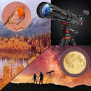 Telescope,Telescope for Adults High Powered, 90mm Aperture 900mm Professional Refractor Telescopes for Kids & Beginners, Magnification 450X,for Planet Observation with Stainless Tripod & Phone Adapter by TinyTreasures Baby Boutique