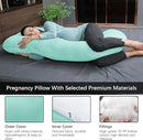 MOON PARK Pregnancy Pillows for Sleeping - U Shaped Full Body Maternity Pillow with Removable Cover - Support for Back, Legs, Belly, HIPS - 57 Inch Pregnancy Pillow for Women - Turquoise by TinyTreasures Baby Boutique