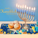 Hanukkah Placemats Set of 6 Festival of Lights Table Mats Plastic Passover Recyclable Place Mats Washable Holiday Table Decoration for Indoor Outdoor Hanukkah Party Kitchen Dining by CozyNest Decor