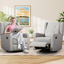 Swivel Rocker Recliner Chair Set of 2, Nursery Glider Chair, Nursery Rocking Chairs, Manual Reclining Chair, Grey by TinyTreasures Baby Boutique