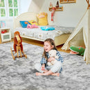 Ultra Soft Rug for Living Room, 4X6 Fluffy Shag Area Rug for Bedroom, Modern Shaggy Carpets Fuzzy Rug for Teens Dorm Nursery Home Decor Aesthetic, Upgrade Anti-Skid Durable, Tie-Dyed Light Grey by TinyTreasures Baby Boutique