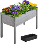 Yaheetech 1pc Raised Garden Bed Outdoor with Legs Horticulture Elevated Wood Planter Boxes w/Stable Rectangle Structure Standing Planter for Vegetables Flowers Herbs Planting,Gray by GreenHaven Gardens