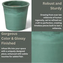 Emissary Round Stoneware Planter (Parent SKU 12012) (Green, 13" D x 12" H) by CozyNest Decor